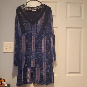 Blue patterned style and co dress